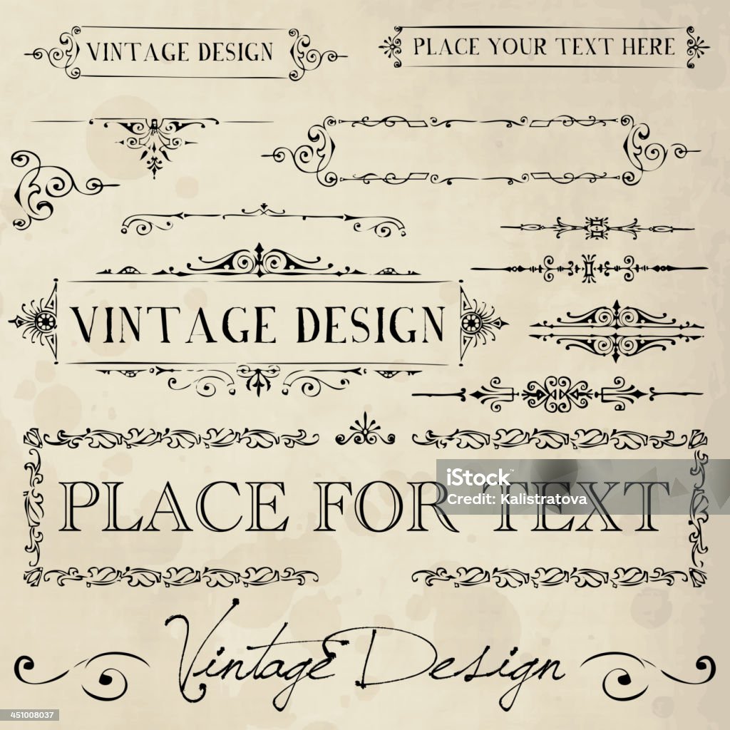 Vintage Frames Ornate design elements. Border - Frame stock vector