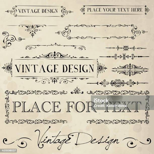 Vintage Frames Stock Illustration - Download Image Now - Border - Frame, Calligraphy, Copy Space