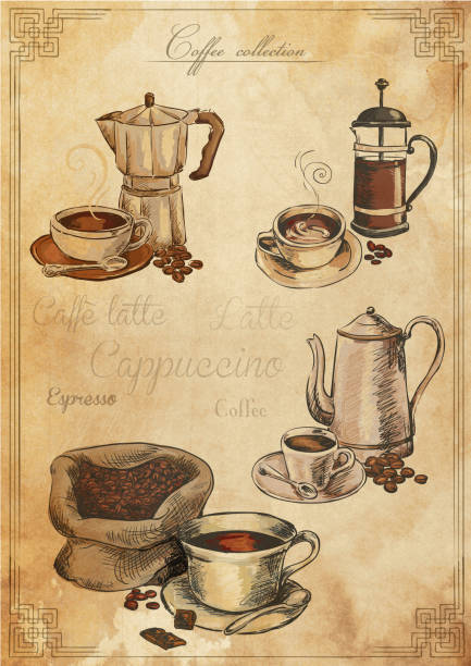 illustrations, cliparts, dessins animés et icônes de à café - burlap backgrounds vector paper