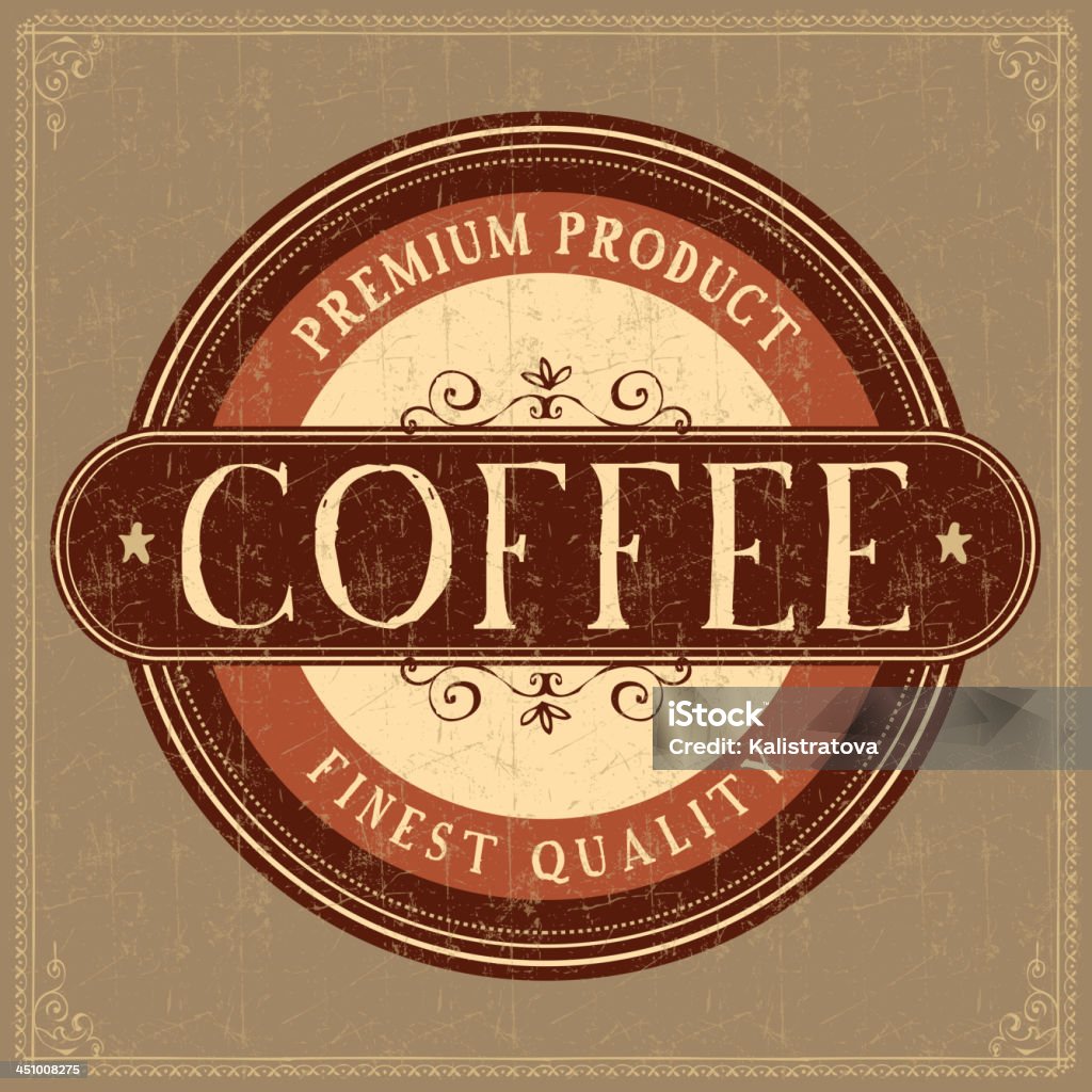 Café Label - Vetor de Café - Bebida royalty-free