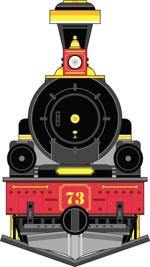 Vector Illustration of a cartoon Train Engine in a Wild West Style.