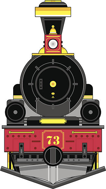 Wild West Style Train Engine vector art illustration
