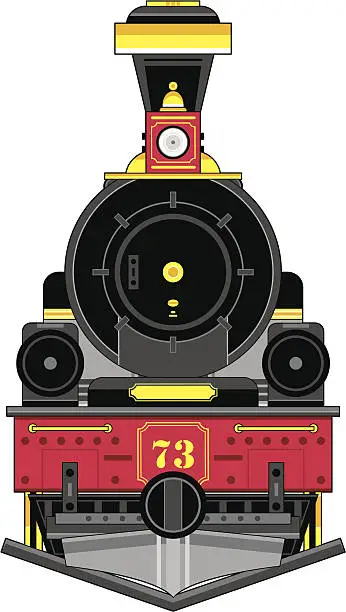 Vector illustration of Wild West Style Train Engine