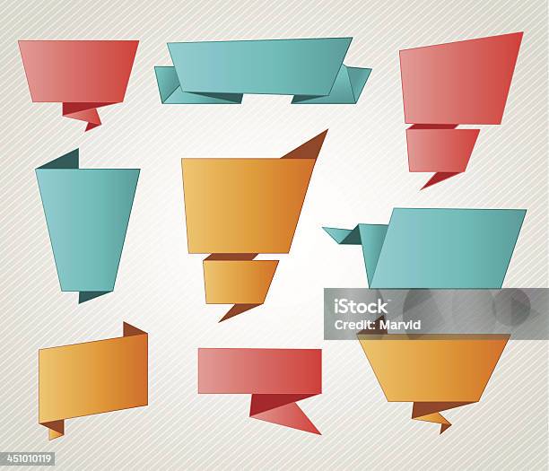 Origami Banery - Stockowe grafiki wektorowe i więcej obrazów Abstrakcja - Abstrakcja, Bez ludzi, Dekoracja