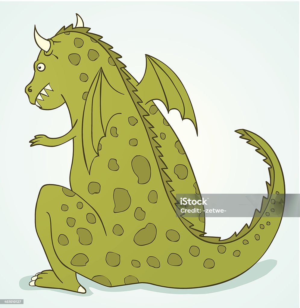 Dziki dragon - Grafika wektorowa royalty-free (Od tyłu)