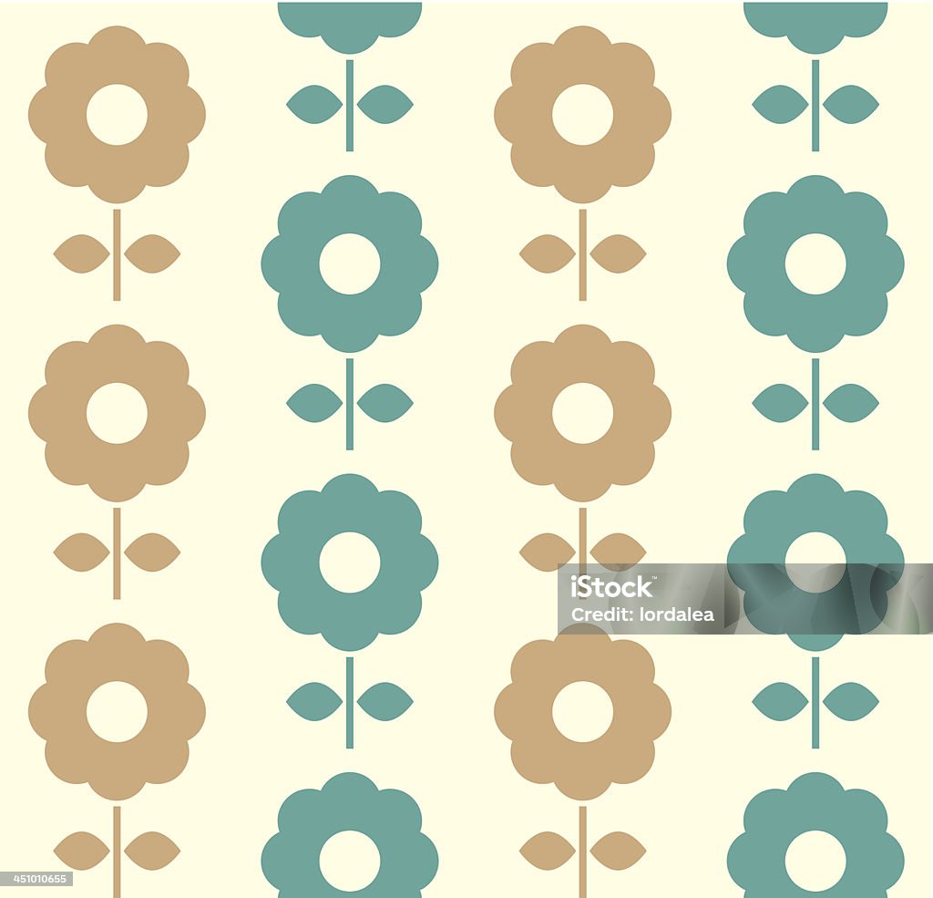 Retro flowers seamless background ( blue and brown ) Floral seamless pattern with flowers. Vector 1960-1969 stock vector