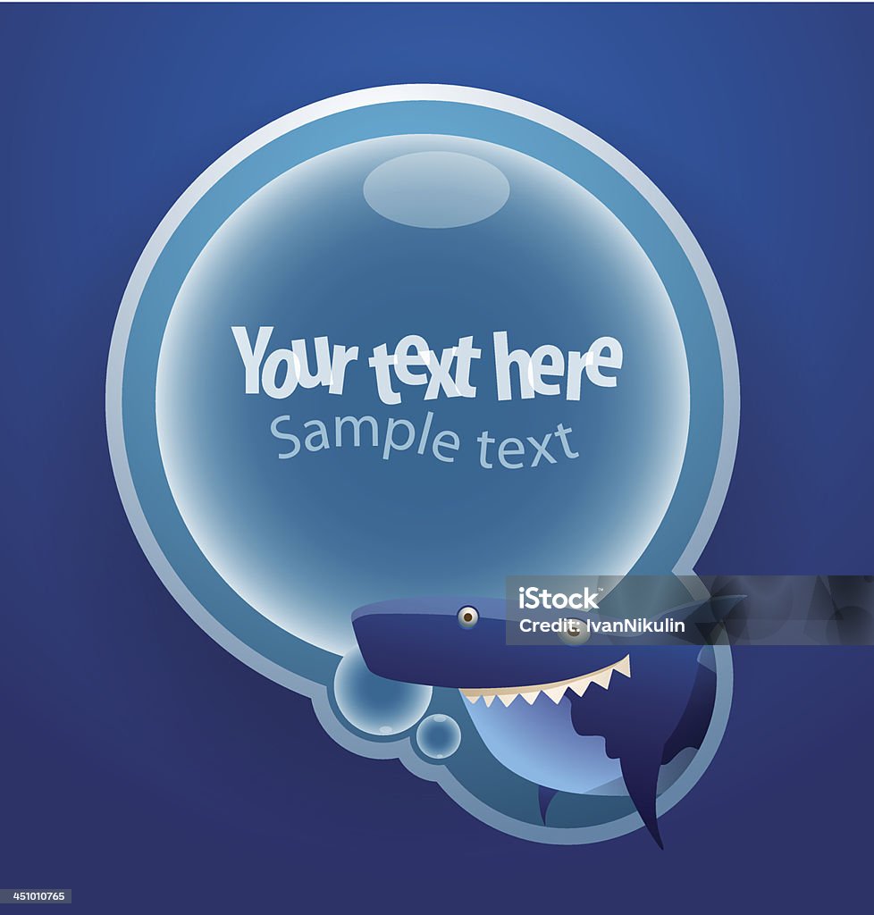 Big blue shark banner - Vetor de Tubarão royalty-free