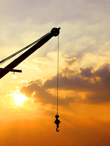 istock Crane silhouette at the sunset 451013329