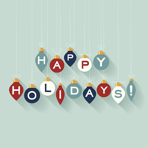 Flat Happy Holidays Flat happy holidays message with copy space. EPS 10 file. Transparency effects used on highlight elements. happy holidays stock illustrations