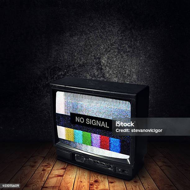 No Signal On Tv Stock Photo - Download Image Now - Analog, Cable TV, Dirty