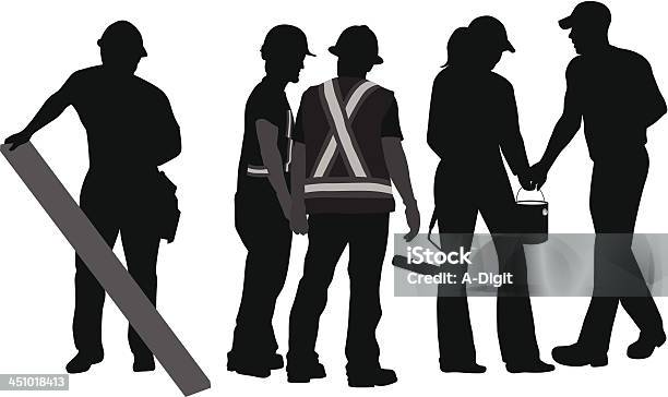 Worktime Stock Vektor Art und mehr Bilder von Bauarbeiter - Bauarbeiter, Kontur, Arbeiten