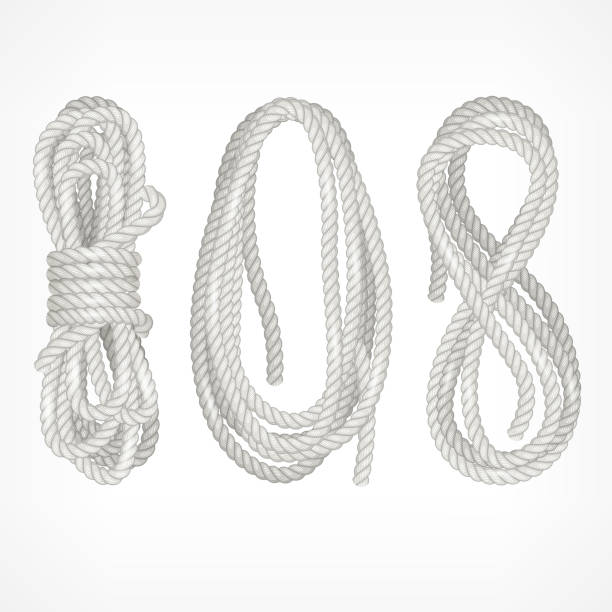 с отделкой из веревки на белом - rope tied knot vector hawser stock illustrations