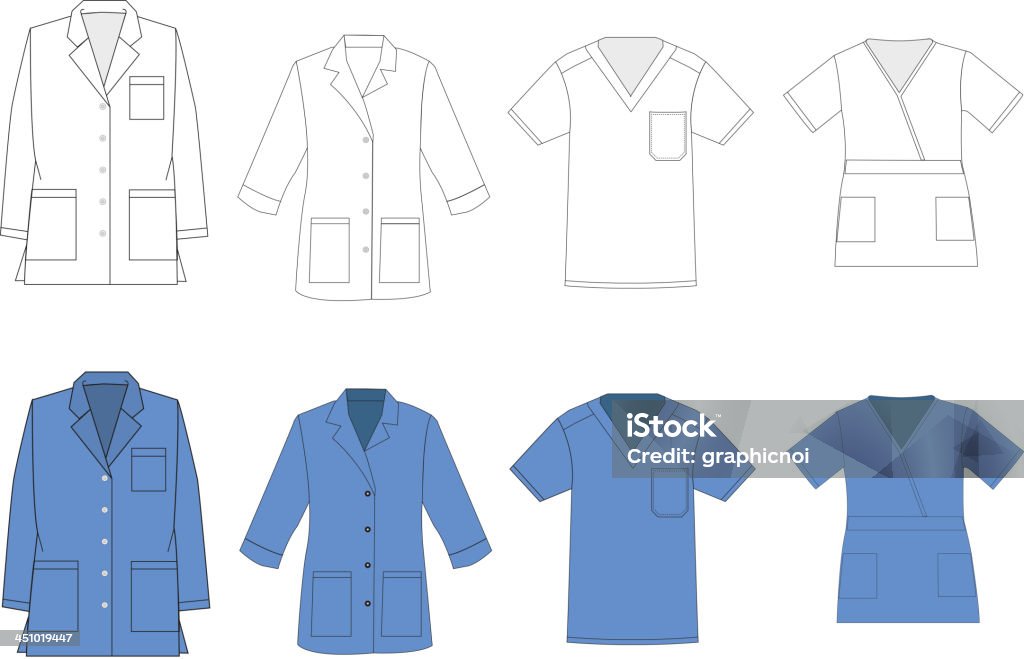 Medical shirt uniform vector template Lab Coat stock vector