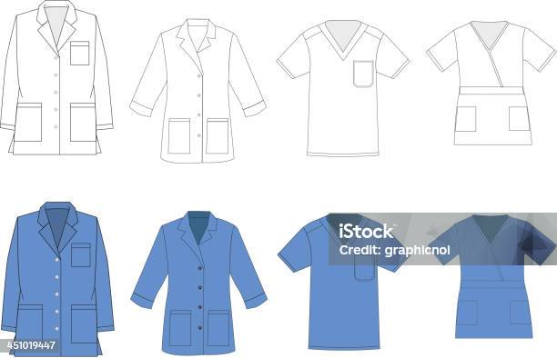 Medical Shirt Uniform Vector Template Stock Illustration - Download Image Now - Lab Coat, Doctor, Vector