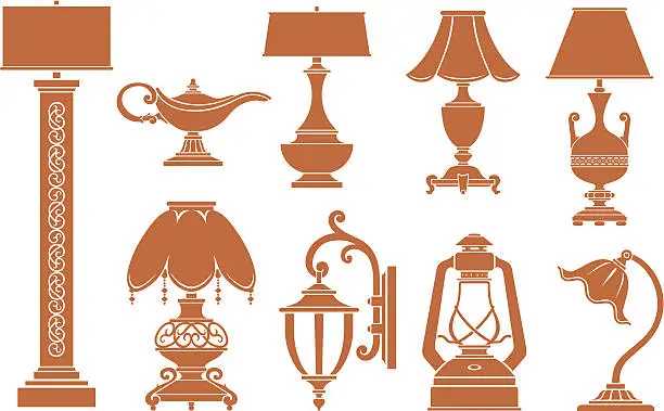 Vector illustration of Lamp Collection