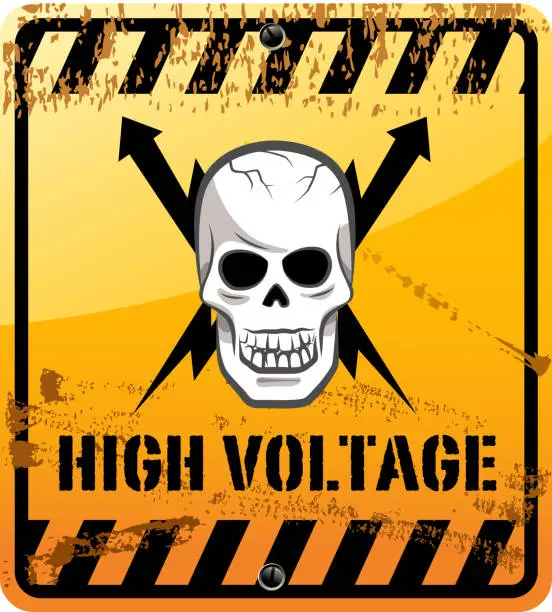 Vector illustration of high voltage sign