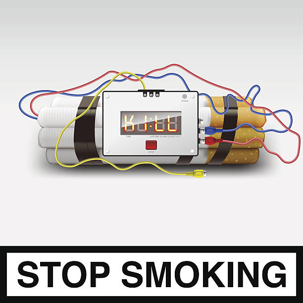 ilustrações, clipart, desenhos animados e ícones de parar de fumar de cigarro bomba - ideas tobacco product addiction anti smoking