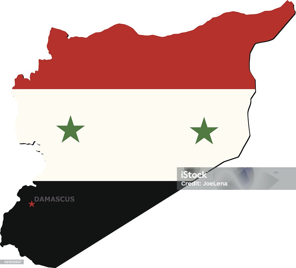 Drapeau syrien - clipart vectoriel de Asie de l'Ouest libre de droits