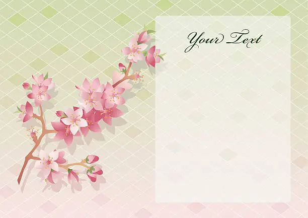Vector illustration of Greetings - Floral design with copy space