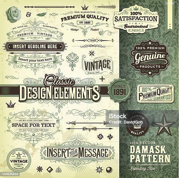 Classici Elementi Di Design Toolkit - Immagini vettoriali stock e altre immagini di Stile retrò - Stile retrò, Vecchio stile, Carattere tipografico