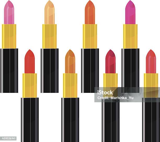 Lipsticks Vecteurs libres de droits et plus d'images vectorielles de Illustration - Illustration, Produit de beauté, Rose