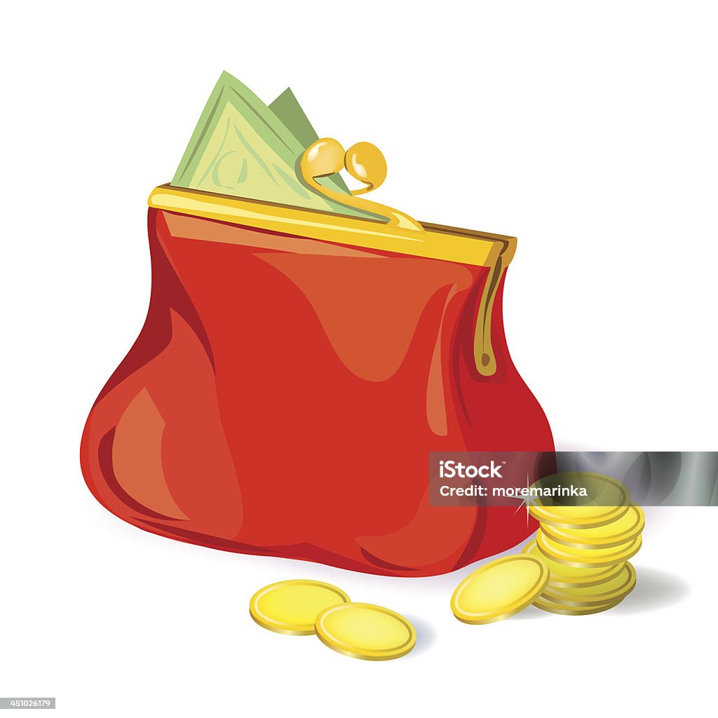 Bolso con dinero rojo - arte vectorial de Abundancia libre de derechos