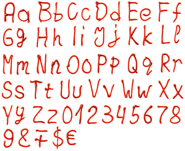 istock alphabet letters made from ketchup 451026631
