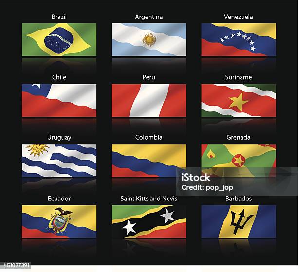 Poszerzone Flagsameryka Południowa I Środkowa - Stockowe grafiki wektorowe i więcej obrazów Ameryka - Ameryka, Ameryka Południowa, Ameryka Środkowa