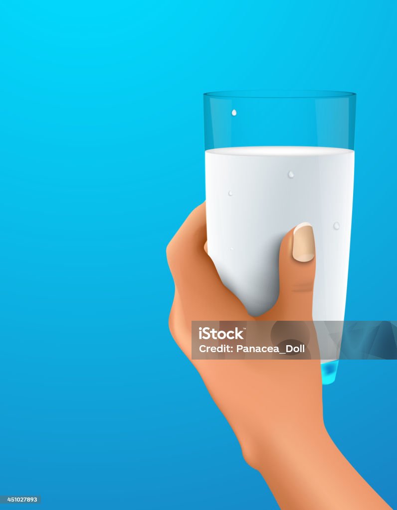 glass of milk hand holding a glass of milk Adult stock vector