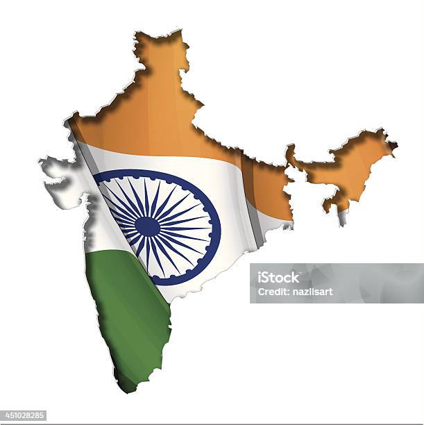 Indian Karteflagge Stock Vektor Art und mehr Bilder von Am Rand - Am Rand, Asien, Biegung