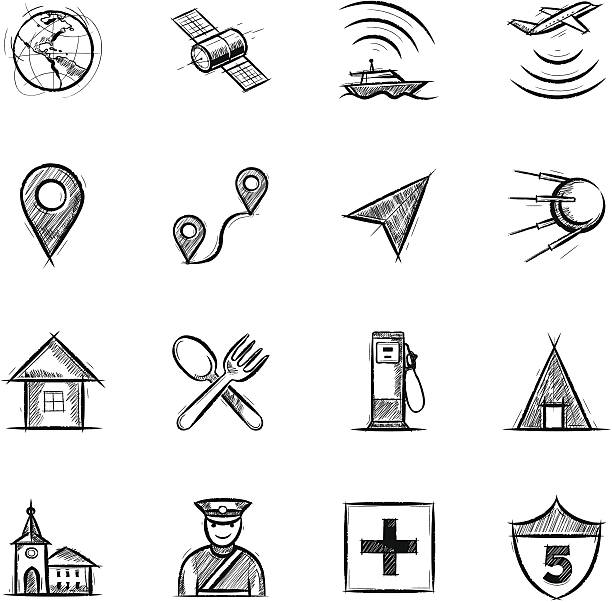 ilustraciones, imágenes clip art, dibujos animados e iconos de stock de navegación, parte 2 - global communications directional sign road sign travel