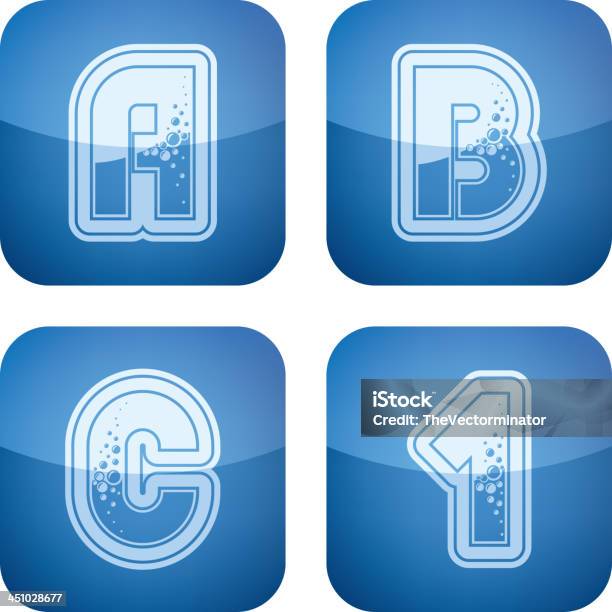 Chiffres Majuscules Vecteurs libres de droits et plus d'images vectorielles de Blanc - Blanc, Bleu, Chiffre 1