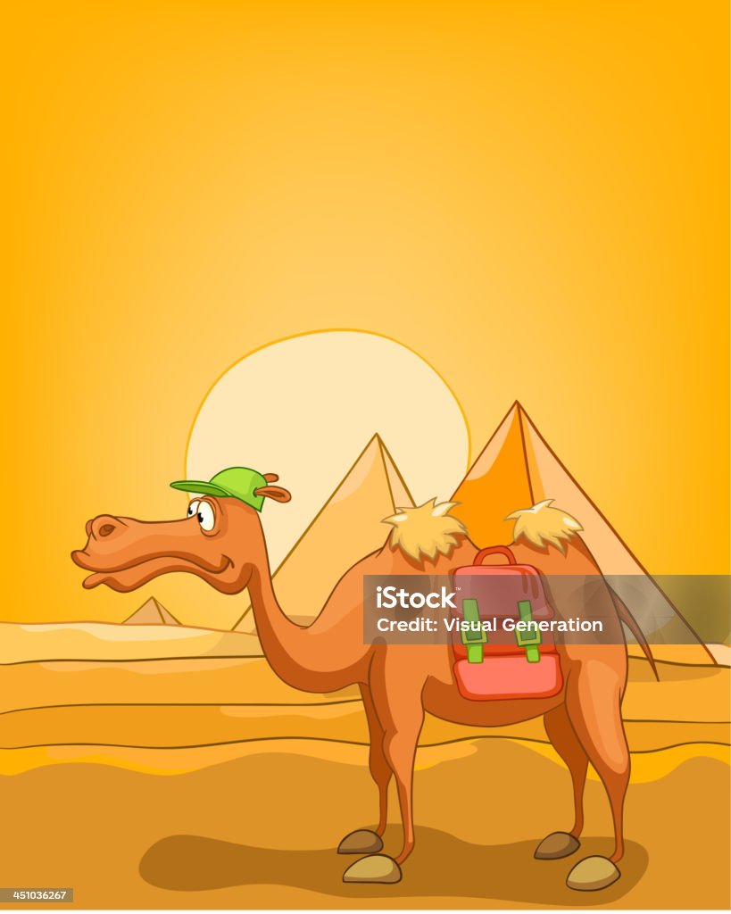 Kreskówka Natura Pejzaż Piramidy w Egipcie - Grafika wektorowa royalty-free (Afryka)