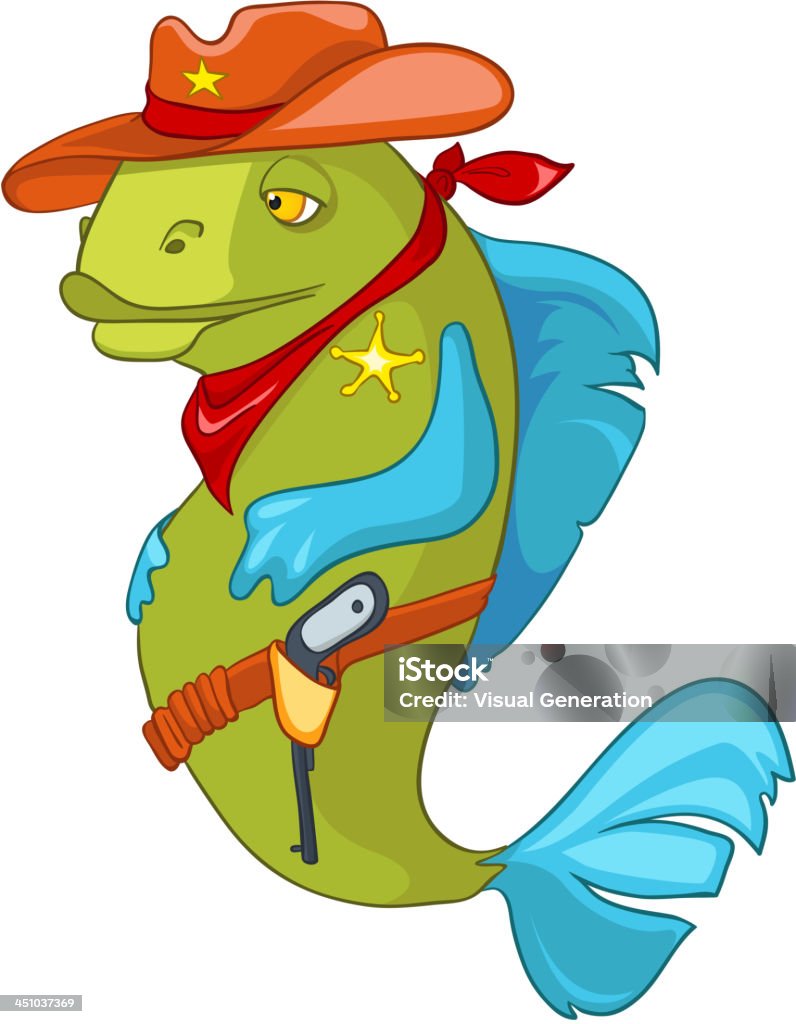 Cartoon Character Fish Sheriff Stock Illustration - Download Image Now -  Baby - Human Age, Caricature, Cheerful - iStock