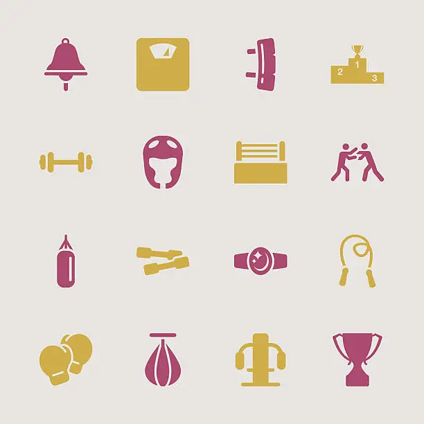 Vector illustration of Boxing Icons - Color Series | EPS10