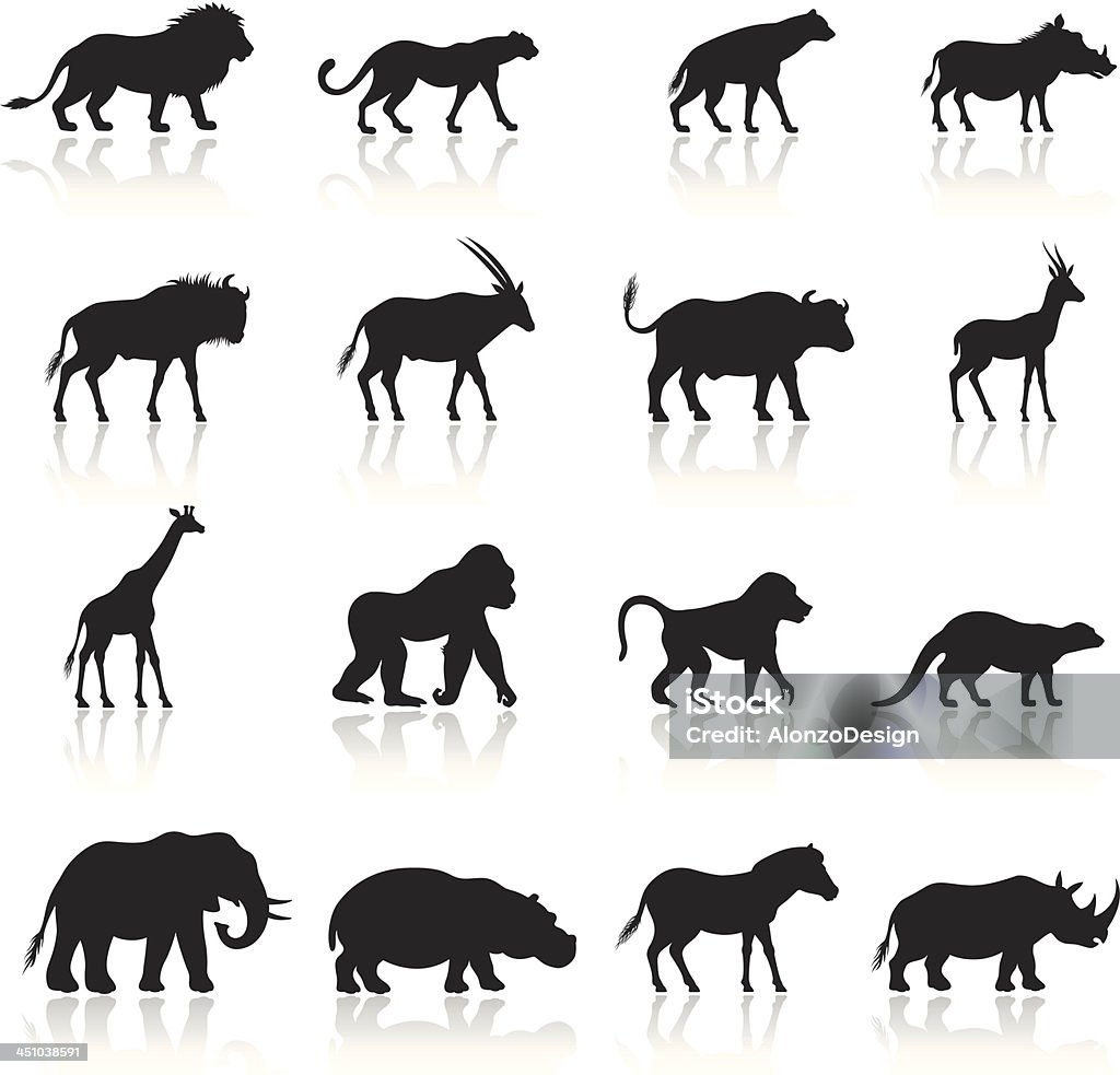 African Animals Icon Set African Animals Icon Set. High Resolution JPG,CS5 AI and Illustrator EPS 8 included. Each element is named,grouped and layered separately. Icon Symbol stock vector