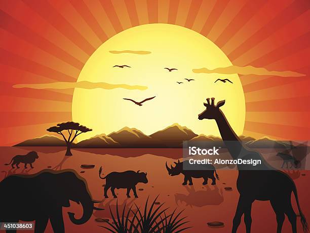 Safari Africano - Immagini vettoriali stock e altre immagini di Safari - Safari, Africa, Tramonto