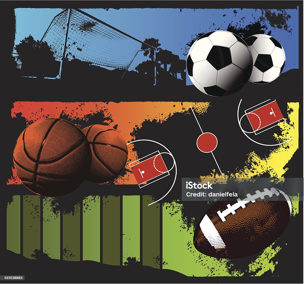 スポーツのバナー - アメフトボールのロイヤリティフリーベクトルアート