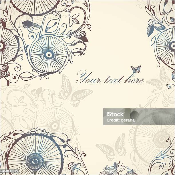 Vector Cartão Com Design Floral Delicado Emblema De - Arte vetorial de stock e mais imagens de Abstrato