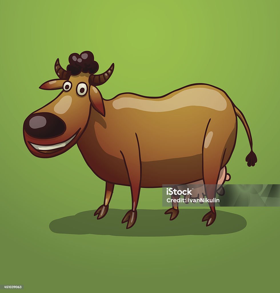 브라운 재미있는 cow - 로열티 프리 검은색 벡터 아트