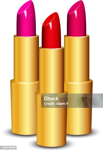 Lippenstifte Stock Vektor Art und mehr Bilder von ClipArt - ClipArt, Glamour, Glänzend