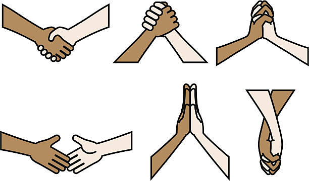 Hands Collection of hands. arm wrestling stock illustrations