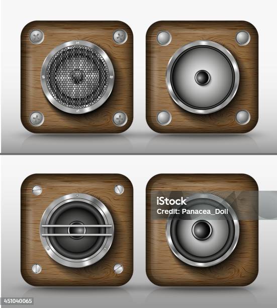 Ilustración de Aplicación De Madera Altavoces y más Vectores Libres de Derechos de Actuación - Espectáculo - Actuación - Espectáculo, Altavoz, Arte