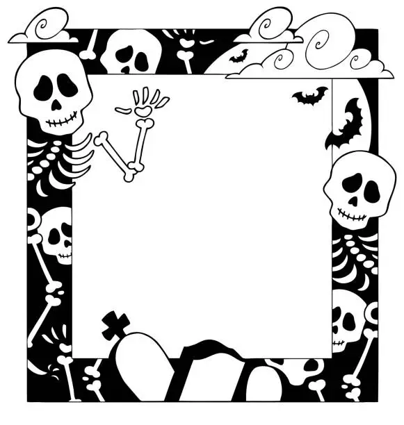 Vector illustration of Frame with Halloween topic 4