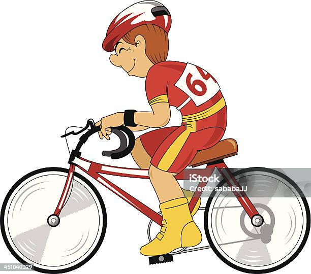 Ilustración de Ciclista En Rojo y más Vectores Libres de Derechos de Adulto - Adulto, Andar en bicicleta, Arte