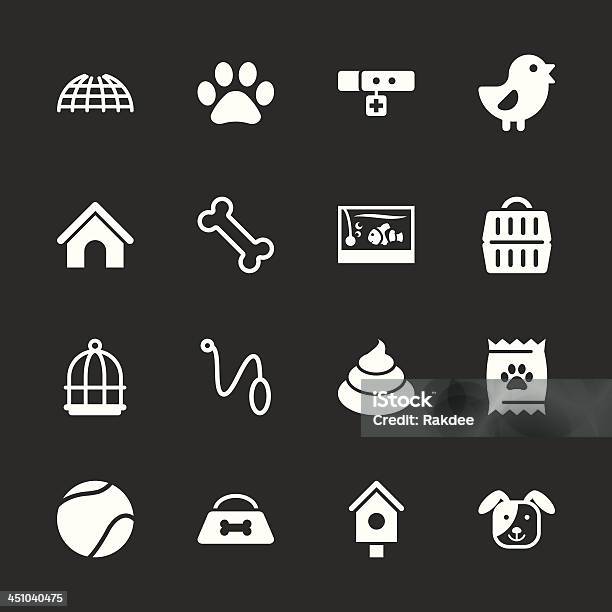 Haustier Iconsweiße Serie Eps10 Stock Vektor Art und mehr Bilder von Hundehütte - Hundehütte, Icon, Aquarium - Haustierbedarf