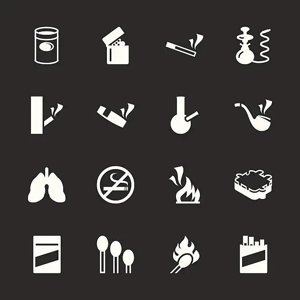 Vector illustration of Smoking Icons - White Series | EPS10