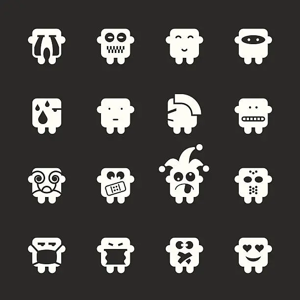 Vector illustration of Emoticons Set 7 - White Series | EPS10