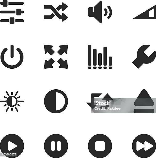 Silhouette De Joueur De Médias Icônes Vecteurs libres de droits et plus d'images vectorielles de Icône - Icône, Contraste, Symbole