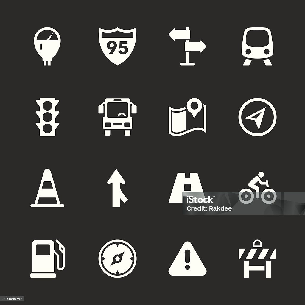 Iconos-Blanco tráfico/serie EPS10 - arte vectorial de Construcción de carretera libre de derechos